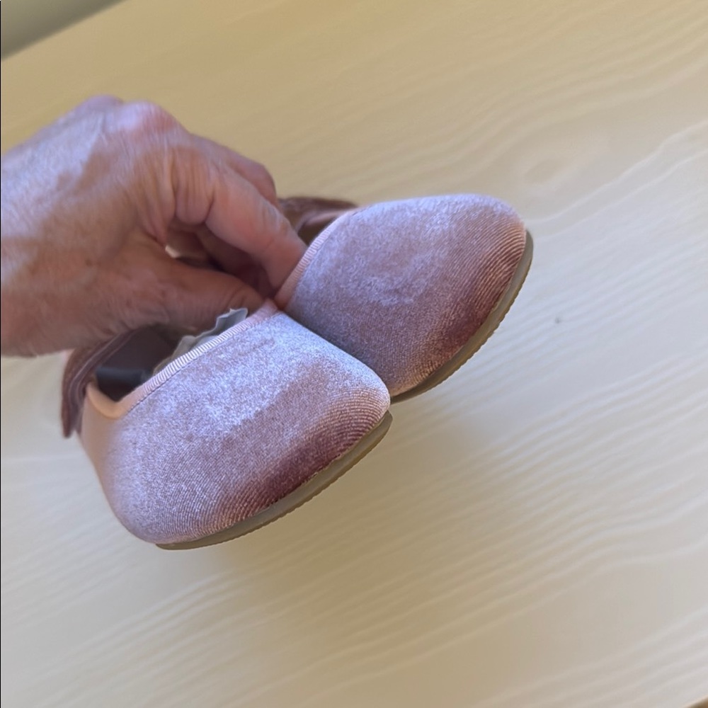 Kids Ballet Flats - mauve with pink trim. Neutral - Picture 5 of 5